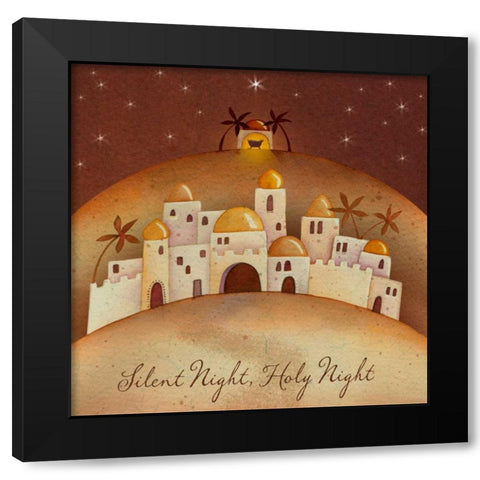 Silent Night Black Modern Wood Framed Art Print with Double Matting by P.S. Art Studios