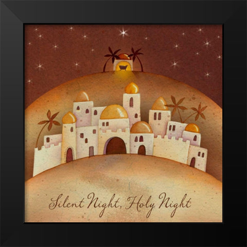 Silent Night Black Modern Wood Framed Art Print by P.S. Art Studios