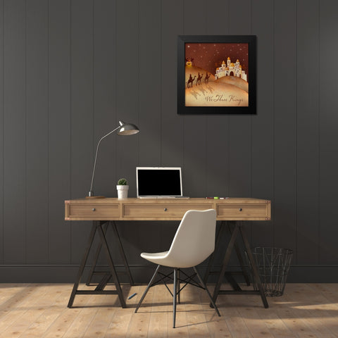 We Three Kings Black Modern Wood Framed Art Print by P.S. Art Studios