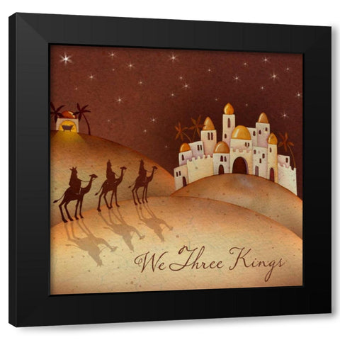 We Three Kings Black Modern Wood Framed Art Print by P.S. Art Studios