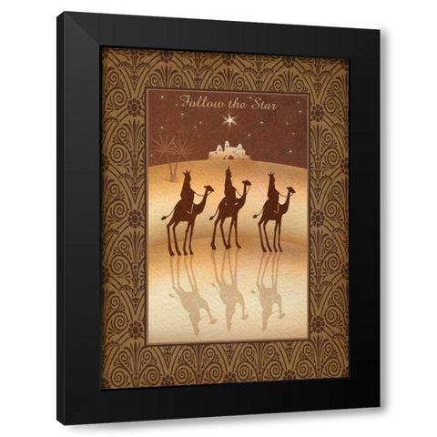 Follow the Star Black Modern Wood Framed Art Print with Double Matting by P.S. Art Studios