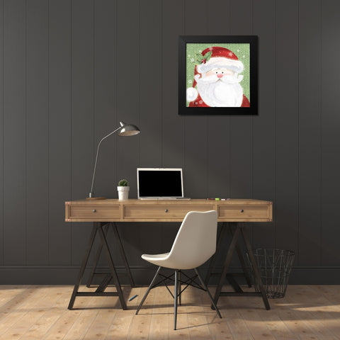 Santa Black Modern Wood Framed Art Print by P.S. Art Studios