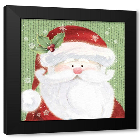 Santa Black Modern Wood Framed Art Print by P.S. Art Studios