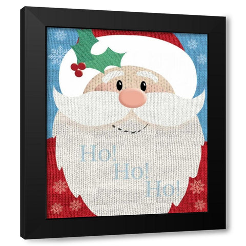 Santa Black Modern Wood Framed Art Print with Double Matting by P.S. Art Studios