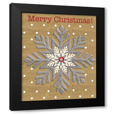 Merry Christmas Black Modern Wood Framed Art Print with Double Matting by P.S. Art Studios