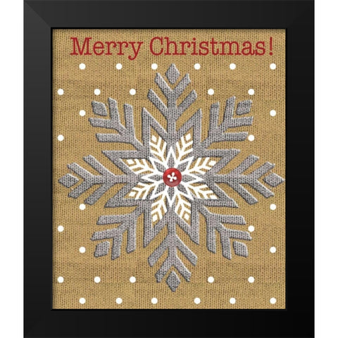 Merry Christmas Black Modern Wood Framed Art Print by P.S. Art Studios