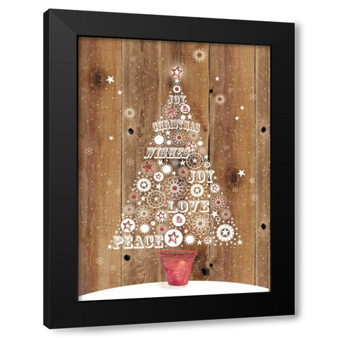 Holiday Tree Black Modern Wood Framed Art Print by P.S. Art Studios
