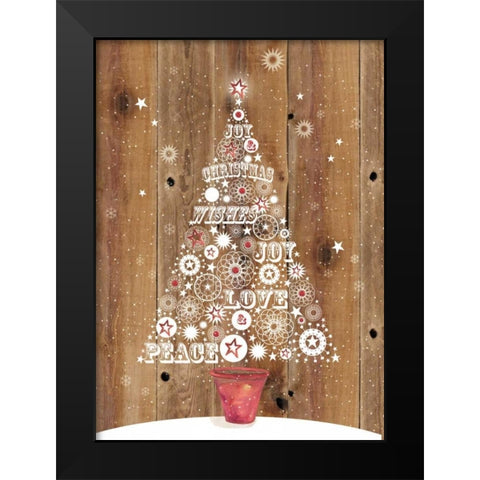 Holiday Tree Black Modern Wood Framed Art Print by P.S. Art Studios