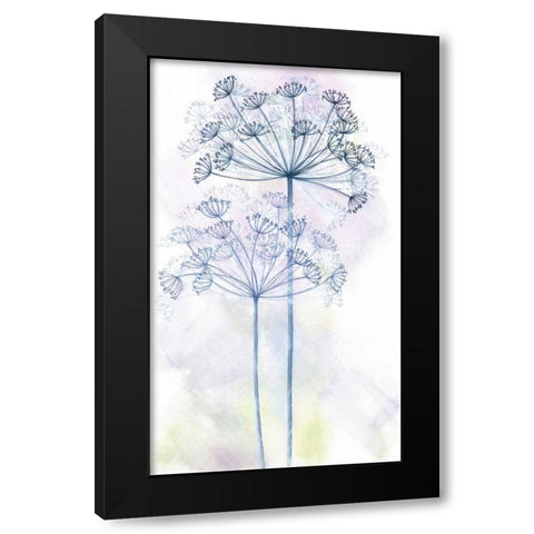 Wish Floral Black Modern Wood Framed Art Print by P.S. Art Studios