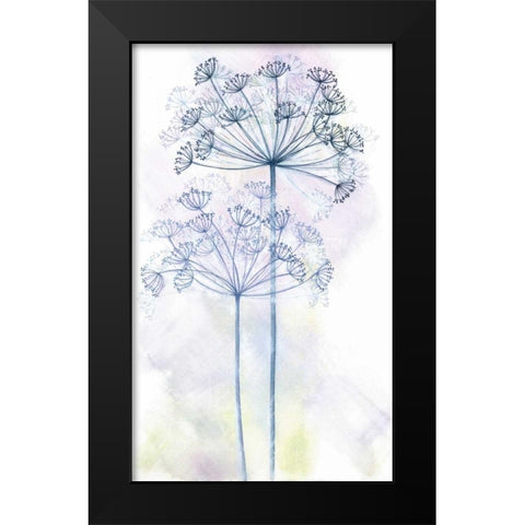 Wish Floral Black Modern Wood Framed Art Print by P.S. Art Studios