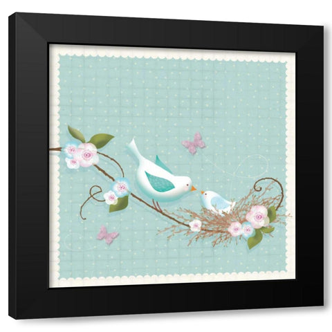 Birds I Black Modern Wood Framed Art Print by P.S. Art Studios