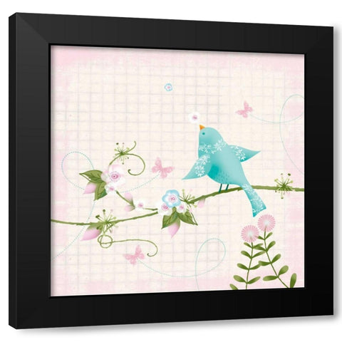 Birds III Black Modern Wood Framed Art Print by P.S. Art Studios