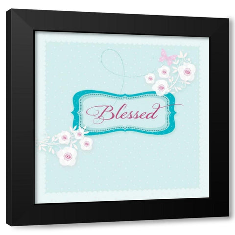 Blessed Black Modern Wood Framed Art Print by P.S. Art Studios