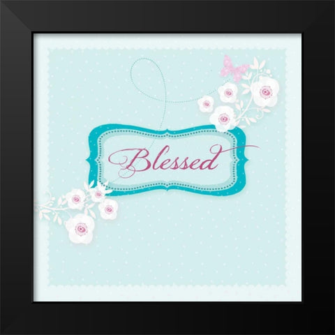 Blessed Black Modern Wood Framed Art Print by P.S. Art Studios