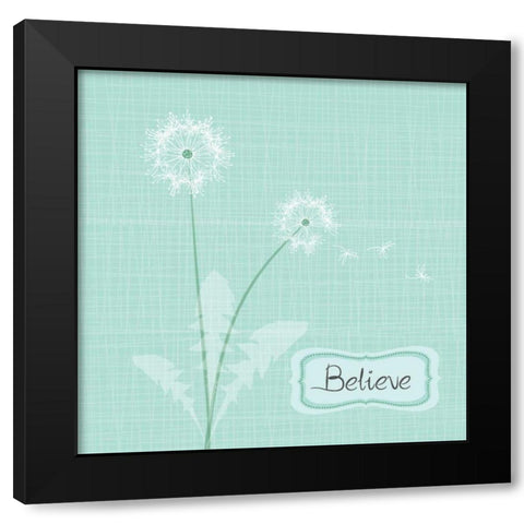 Believe Black Modern Wood Framed Art Print by P.S. Art Studios