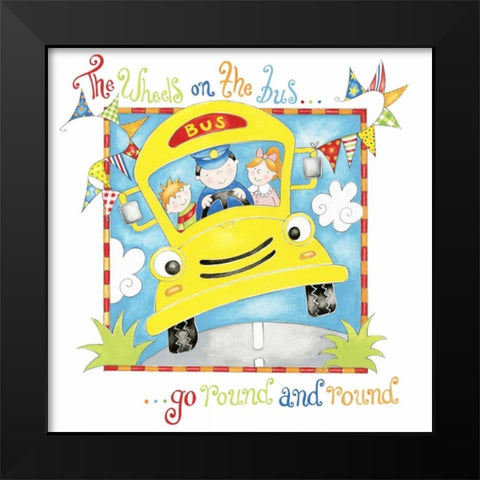The Wheels on the Bus Black Modern Wood Framed Art Print by P.S. Art Studios