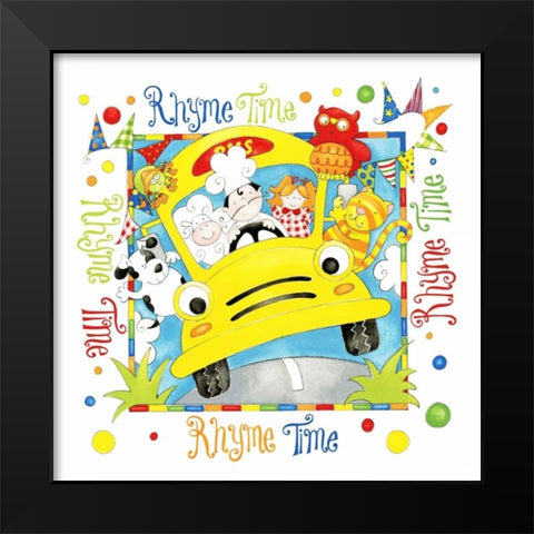 Rhyme time Black Modern Wood Framed Art Print by P.S. Art Studios