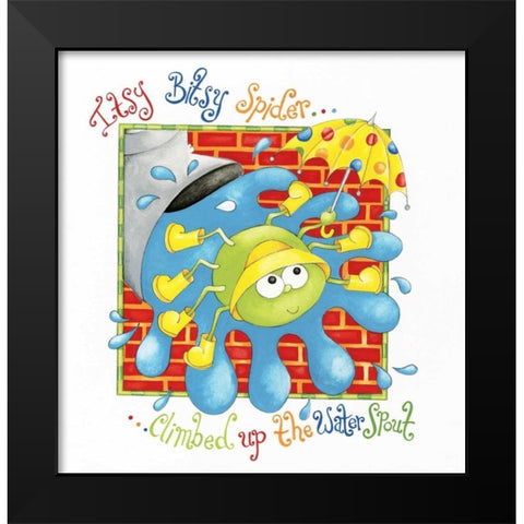 Itsy Bitsy Spider Black Modern Wood Framed Art Print by P.S. Art Studios