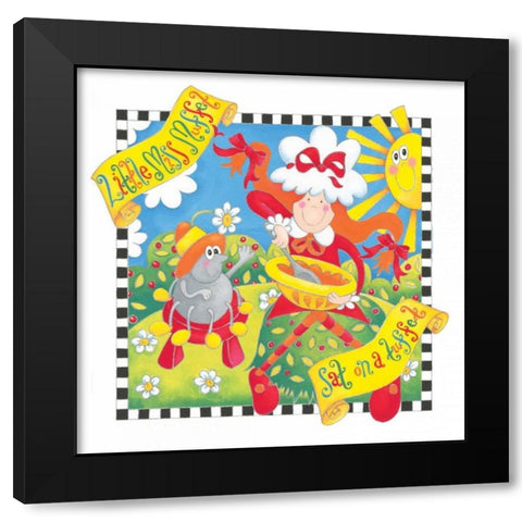 Little Miss Muffet Black Modern Wood Framed Art Print by P.S. Art Studios