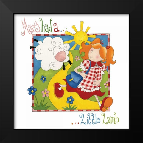 Mary Had a Little Lamb Black Modern Wood Framed Art Print by P.S. Art Studios