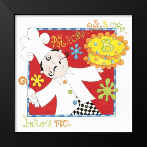 Pat a Cake Black Modern Wood Framed Art Print by P.S. Art Studios