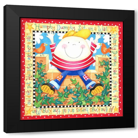Humpty Dumpty Black Modern Wood Framed Art Print with Double Matting by P.S. Art Studios