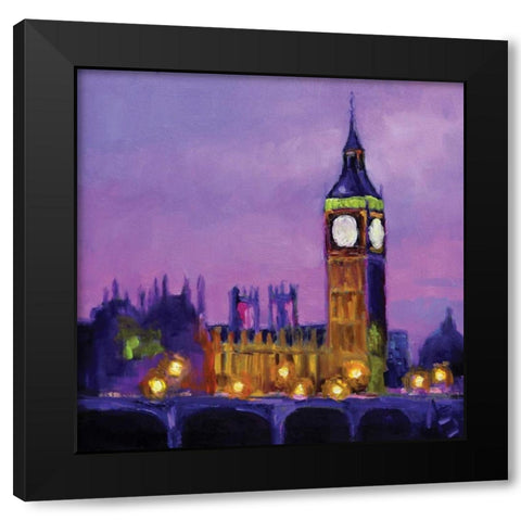 City Site Black Modern Wood Framed Art Print with Double Matting by P.S. Art Studios