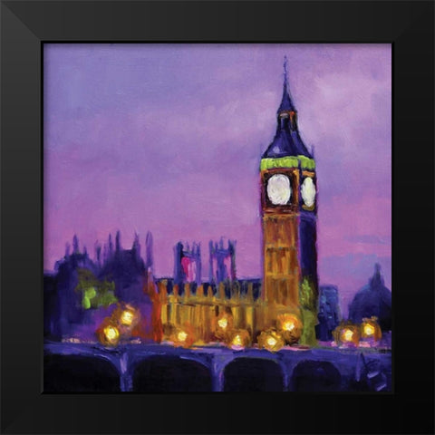 City Site Black Modern Wood Framed Art Print by P.S. Art Studios