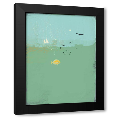 Abstract I  Black Modern Wood Framed Art Print by P.S. Art Studios