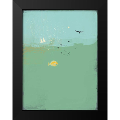 Abstract I  Black Modern Wood Framed Art Print by P.S. Art Studios