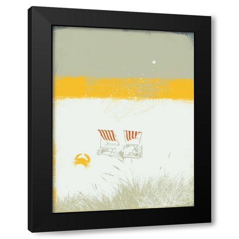 Beach Abstract I Black Modern Wood Framed Art Print by P.S. Art Studios