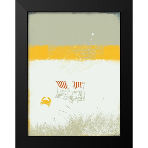 Beach Abstract I Black Modern Wood Framed Art Print by P.S. Art Studios