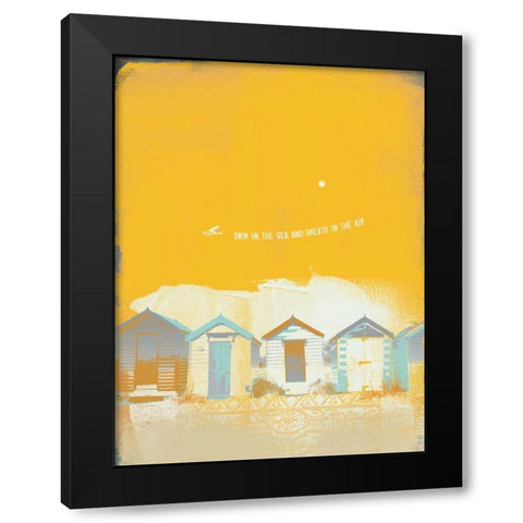 Beach Abstract II Black Modern Wood Framed Art Print with Double Matting by P.S. Art Studios