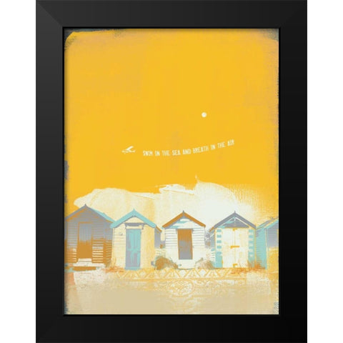 Beach Abstract II Black Modern Wood Framed Art Print by P.S. Art Studios