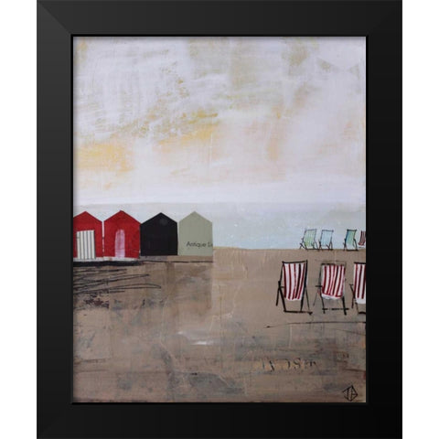 Beach Abstract III Black Modern Wood Framed Art Print by P.S. Art Studios