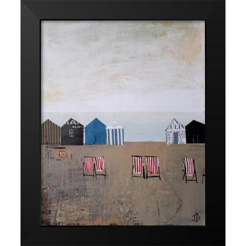 Beach Abstract IV Black Modern Wood Framed Art Print by P.S. Art Studios