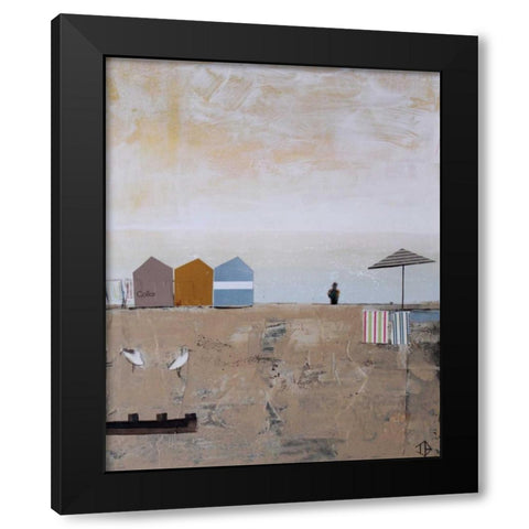 Beach Abstract V Black Modern Wood Framed Art Print by P.S. Art Studios