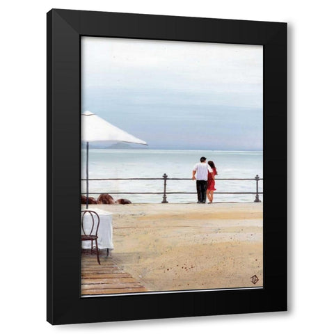 Couples Retreat Black Modern Wood Framed Art Print by P.S. Art Studios