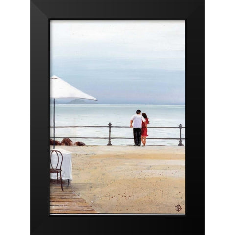 Couples Retreat Black Modern Wood Framed Art Print by P.S. Art Studios