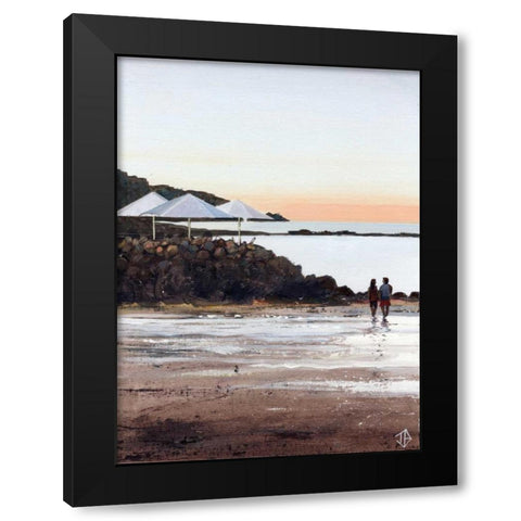 Beach Retreat Black Modern Wood Framed Art Print by P.S. Art Studios