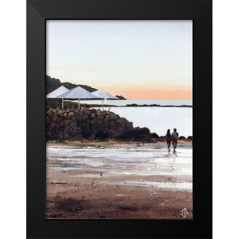 Beach Retreat Black Modern Wood Framed Art Print by P.S. Art Studios