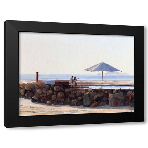 Pier View Black Modern Wood Framed Art Print with Double Matting by P.S. Art Studios