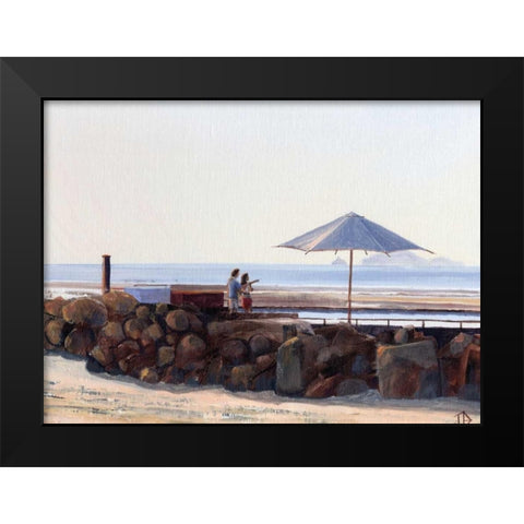 Pier View Black Modern Wood Framed Art Print by P.S. Art Studios