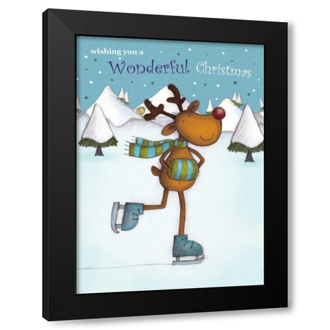 Wonderful Christmas Black Modern Wood Framed Art Print by P.S. Art Studios