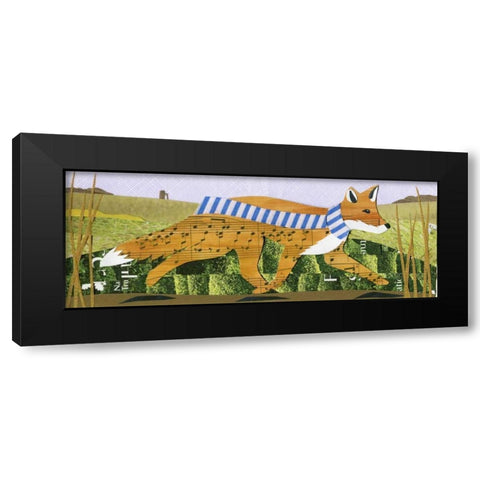 Fox Black Modern Wood Framed Art Print by P.S. Art Studios