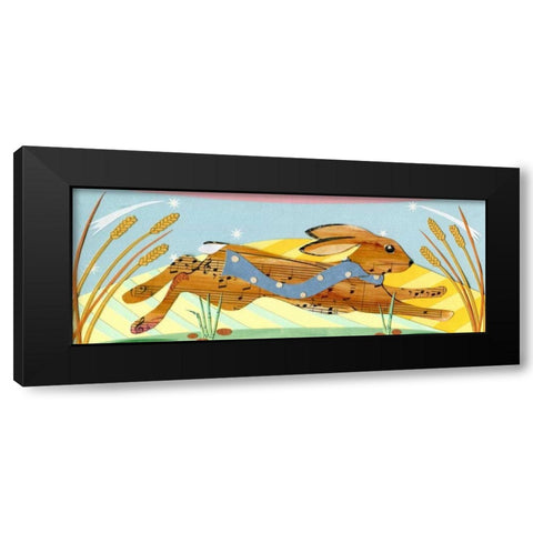 Rabbit Black Modern Wood Framed Art Print with Double Matting by P.S. Art Studios