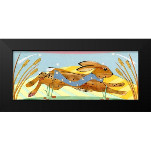 Rabbit Black Modern Wood Framed Art Print by P.S. Art Studios