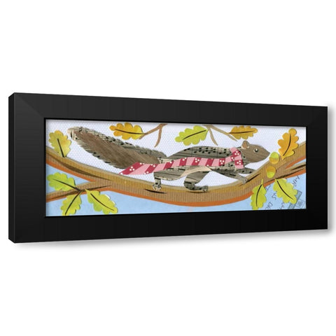 Squirrel Black Modern Wood Framed Art Print by P.S. Art Studios