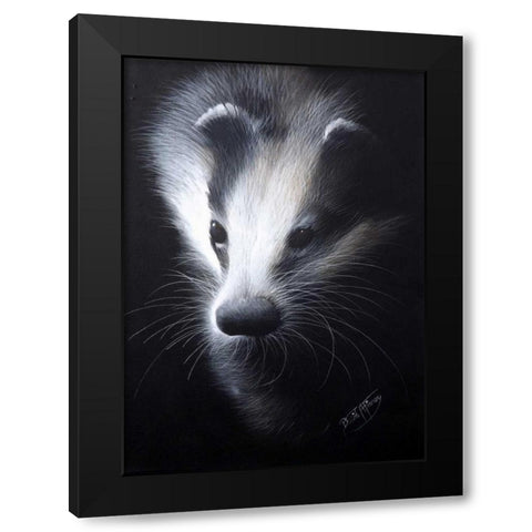 Skunk Black Modern Wood Framed Art Print by P.S. Art Studios