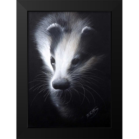 Skunk Black Modern Wood Framed Art Print by P.S. Art Studios